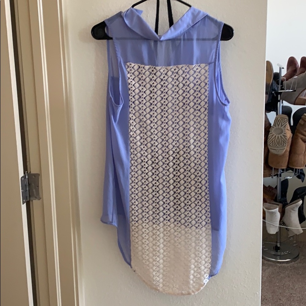 Lush Collared Button Down Tank Top - image 6